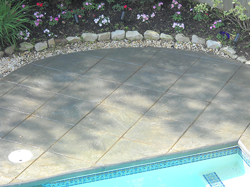 pool with stamped concrete
